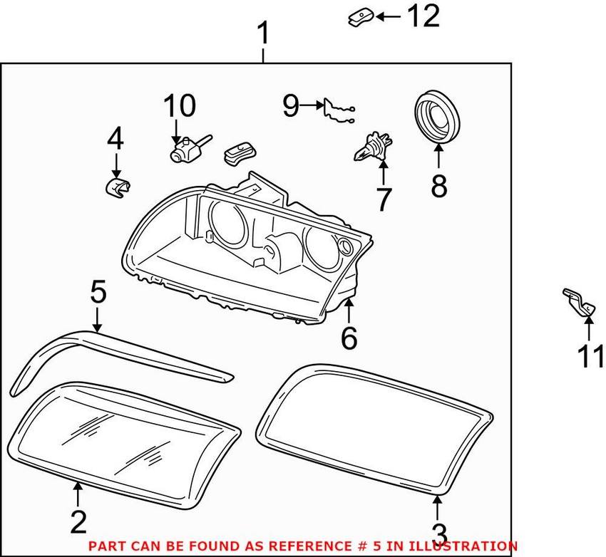 Volvo Headlight Trim Seal - Passenger Side 9190761